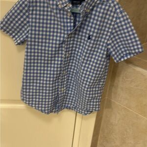 Ralph Lauren Blue and White Checkered Men's Shirt